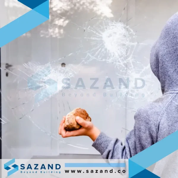 پنجره محافظت شده با ویندو فیلم ضد ضربه