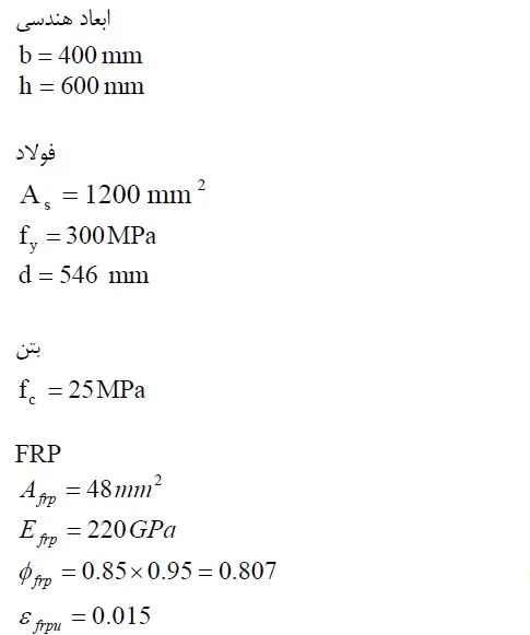 فرضیات مثال 1