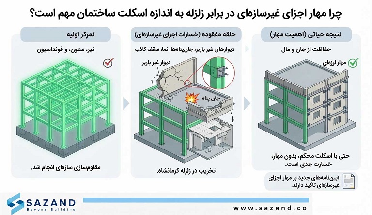 چرا مهار اجزای غیرسازهای در برابر زلزله به اندازه اسکلت ساختمان مهم است؟