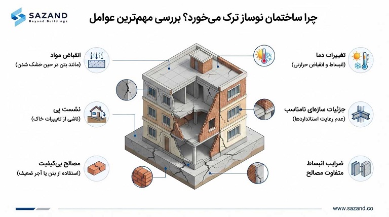 چرا ساختمان نوساز ترک میخورد؟